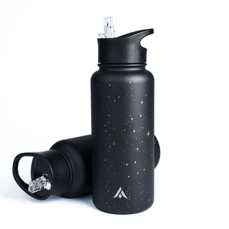 Stainless Steel Sipper Bottle - 1L Black