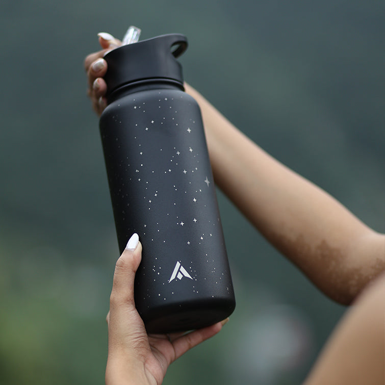 Stainless Steel Sipper Bottle - 1L Black